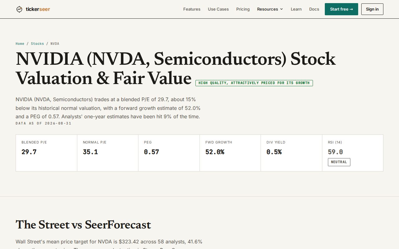 Per-stock research page viewable while logged out