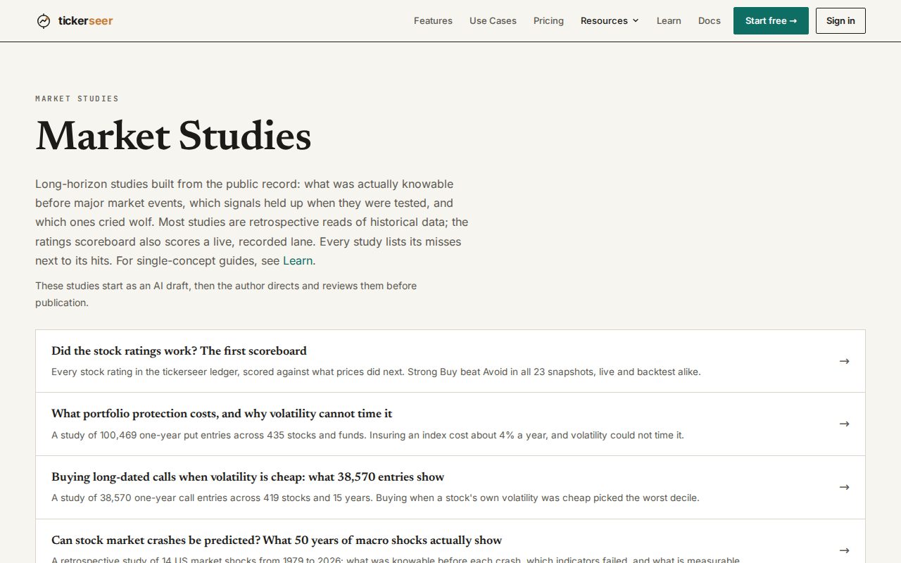 Research hub page listing the crash predictability study and others